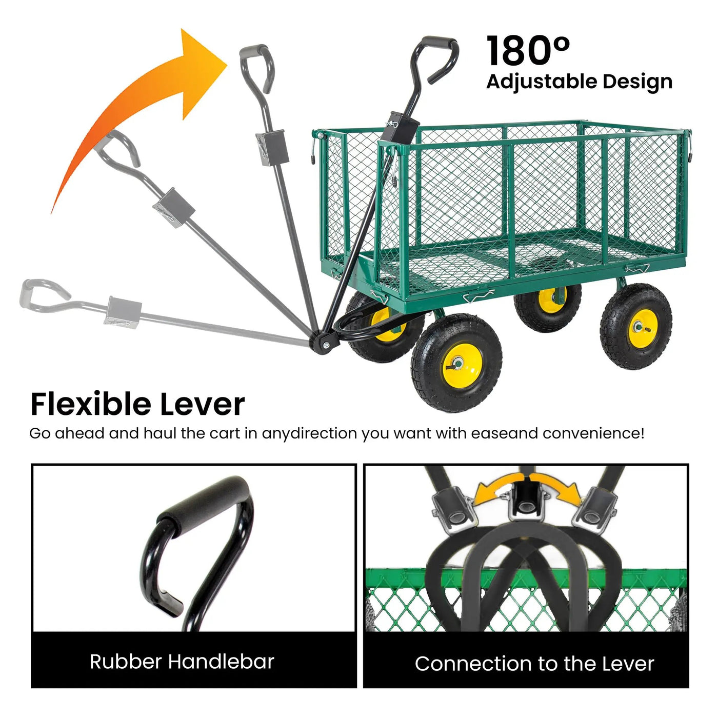 3-in-1 Oversized Steel Garden Cart by HouseOfZazla