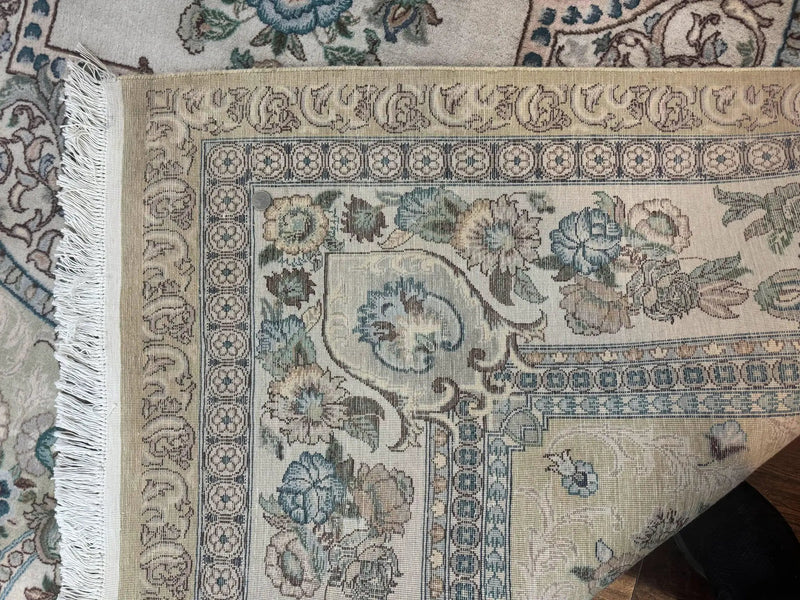 Pak Persian Rug 8 x 10.6, Elegant Oriental Carpet, Floral Medallion, Vintage Handmade Wool Rug, FIne 240 KPSI by Jewel Rugs