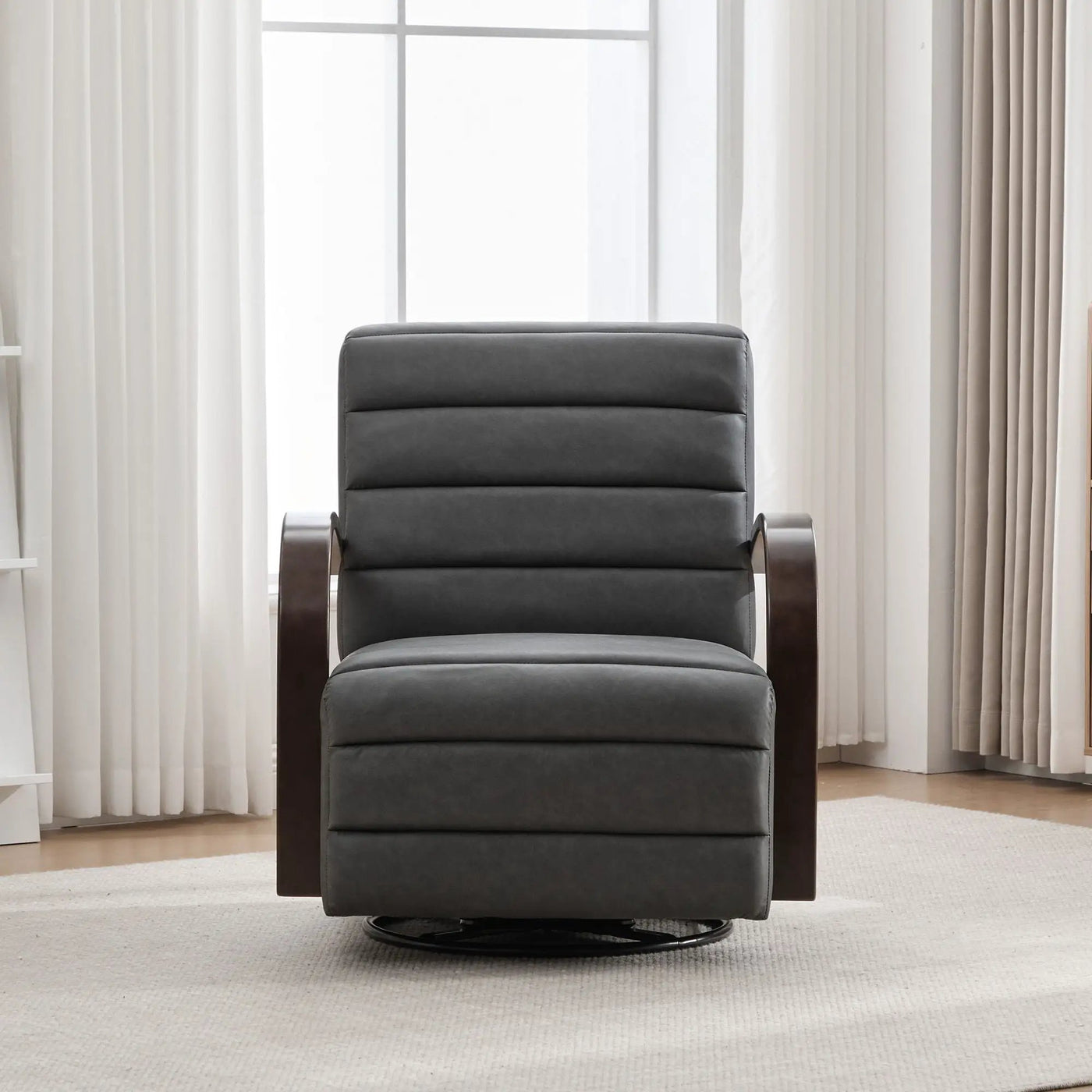 360° Swivel Accent Chair With Armrests, Comfy Lounge by HouseOfZazla