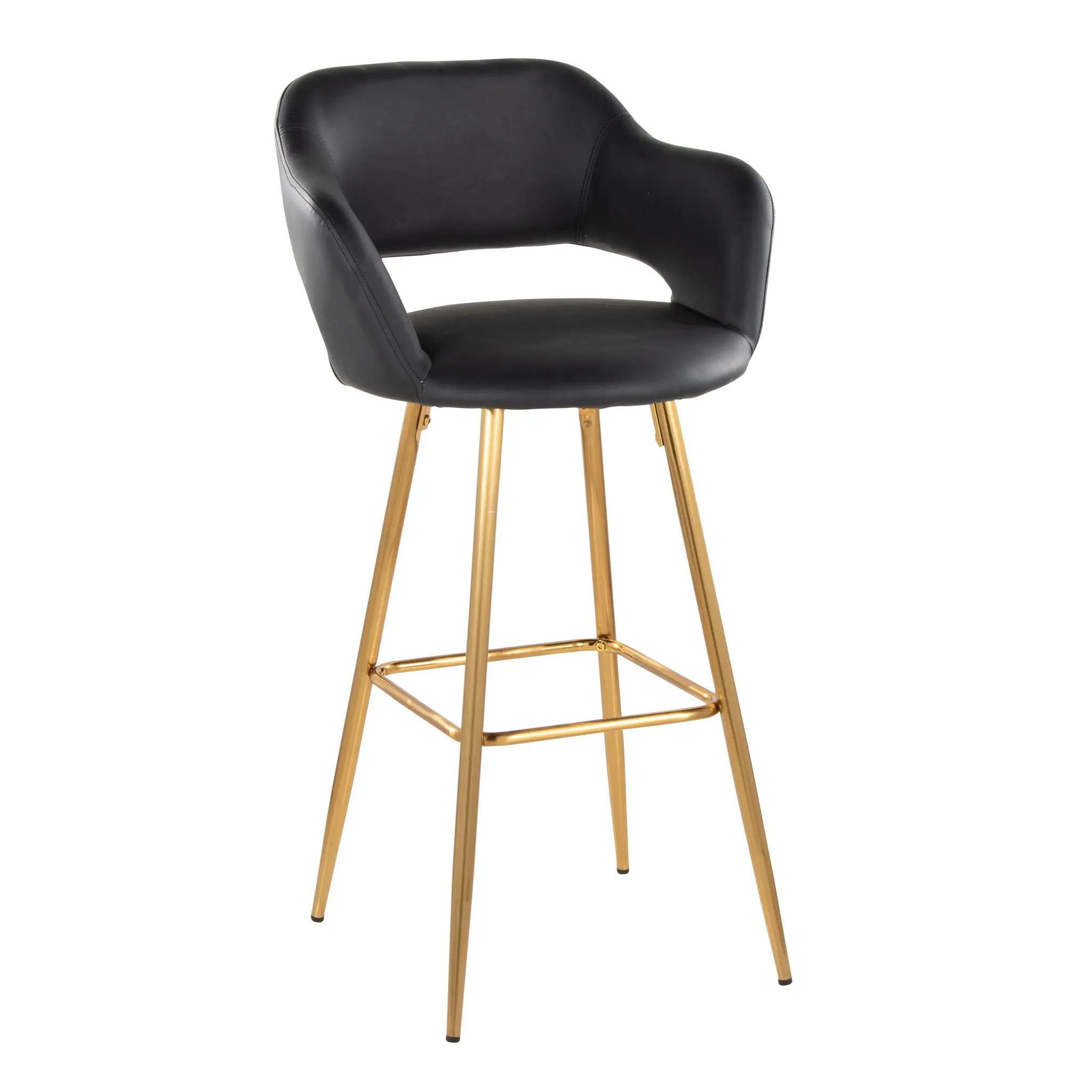 Margarite - Contemporary Fixed Height Barstool With Footrest (Set of 2) With Square by HouseOfZazla