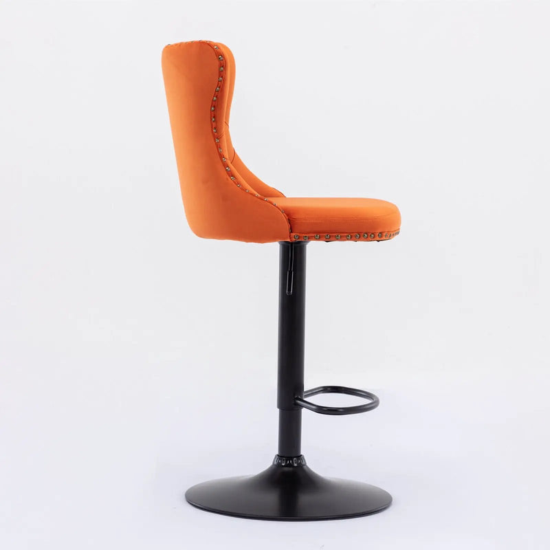 Swivel Barstools Adjusatble Seat Height, Modern Upholstered Bar Stools With Backs Comfortable Tufted For Home Pub And Kitchen Island (Set of 2) by Unique Piece Furniture