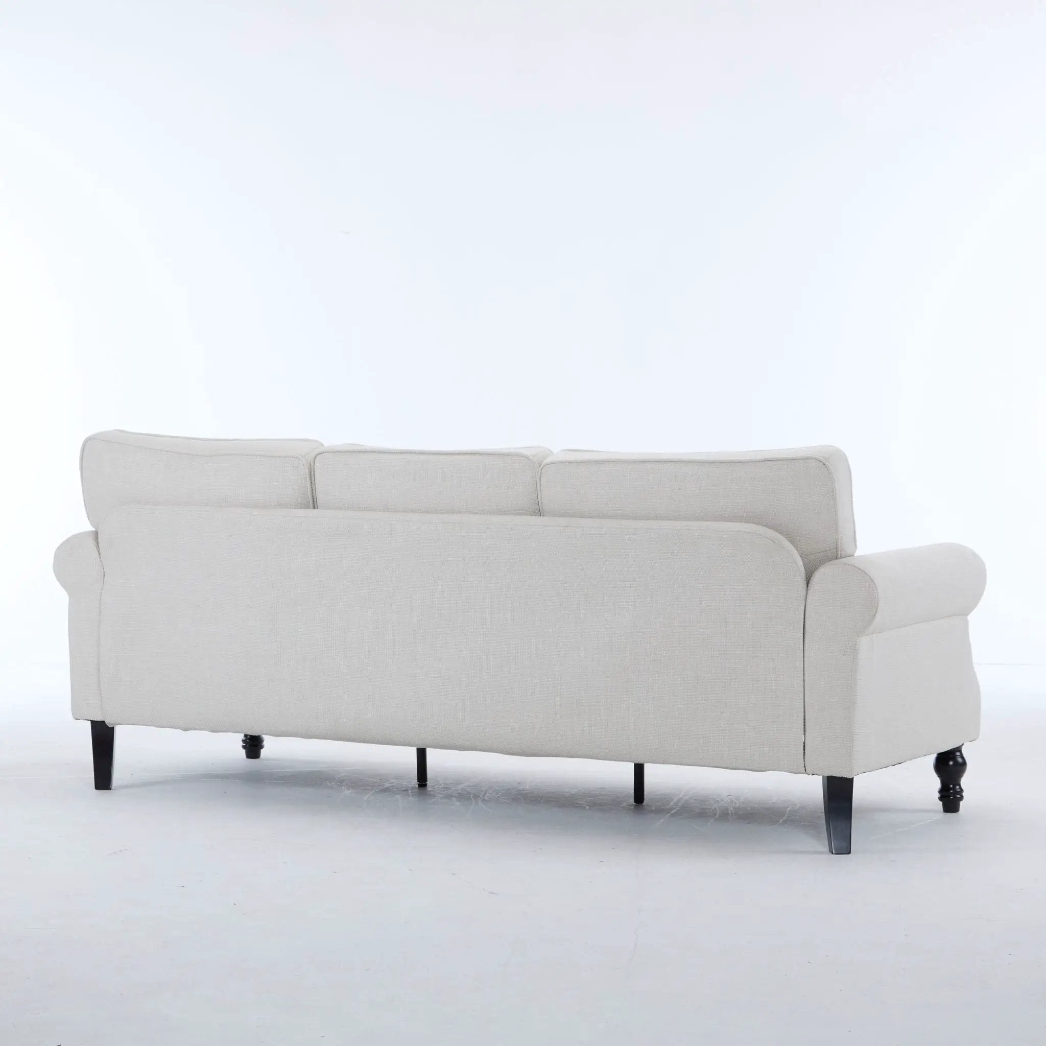 Rolled Arm Sofa With Nailhead Trim With Wooden Legs by Unique Piece Furniture