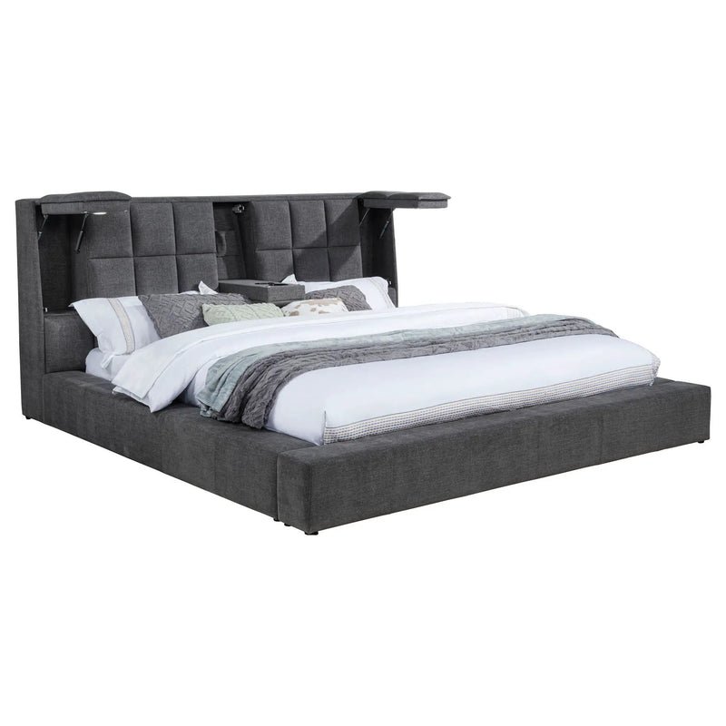 Dreux Upholstered California King Panel Platform Bed Grey by Unique Piece Furniture