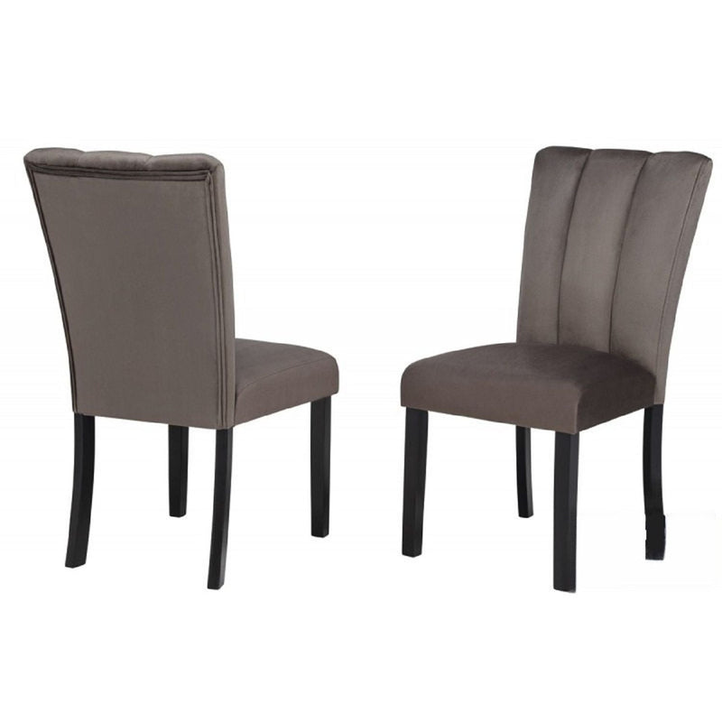Dining Chairs With Pedestal Base (Set of 2) - Black / Brown by HouseOfZazla