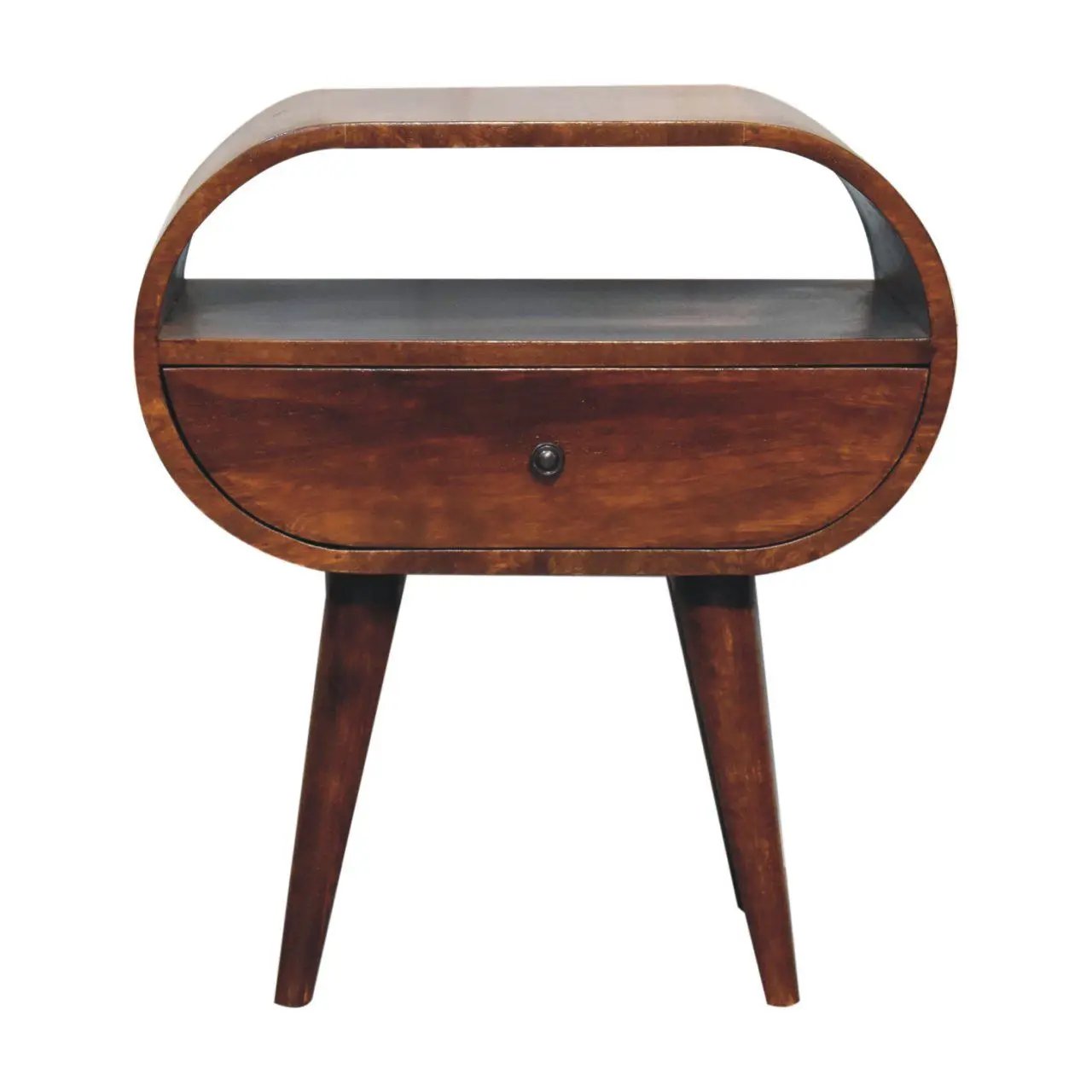 Large Chestnut Circular Bedside by Unique Piece Furniture