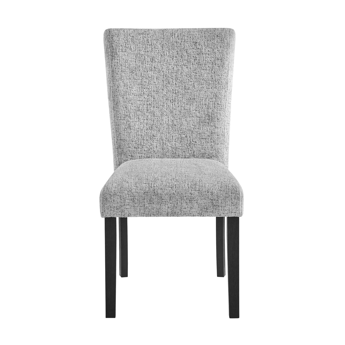 Gray Dining Chair Set with Solid Back - Fabric Upholstery, photo 4 of 10