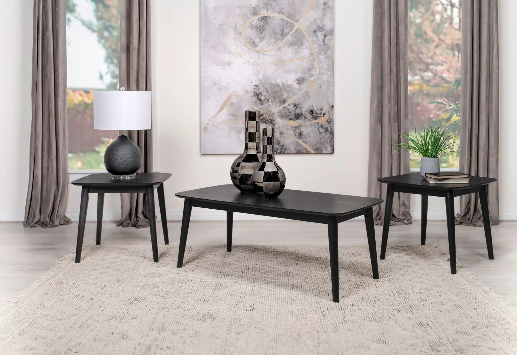Radley 3-piece Rectangular Coffee Table Set Black by Unique Piece Furniture