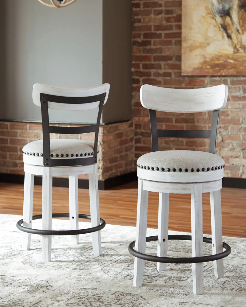 Valebeck - Full Back Swivel Stool by Unique Piece Furniture
