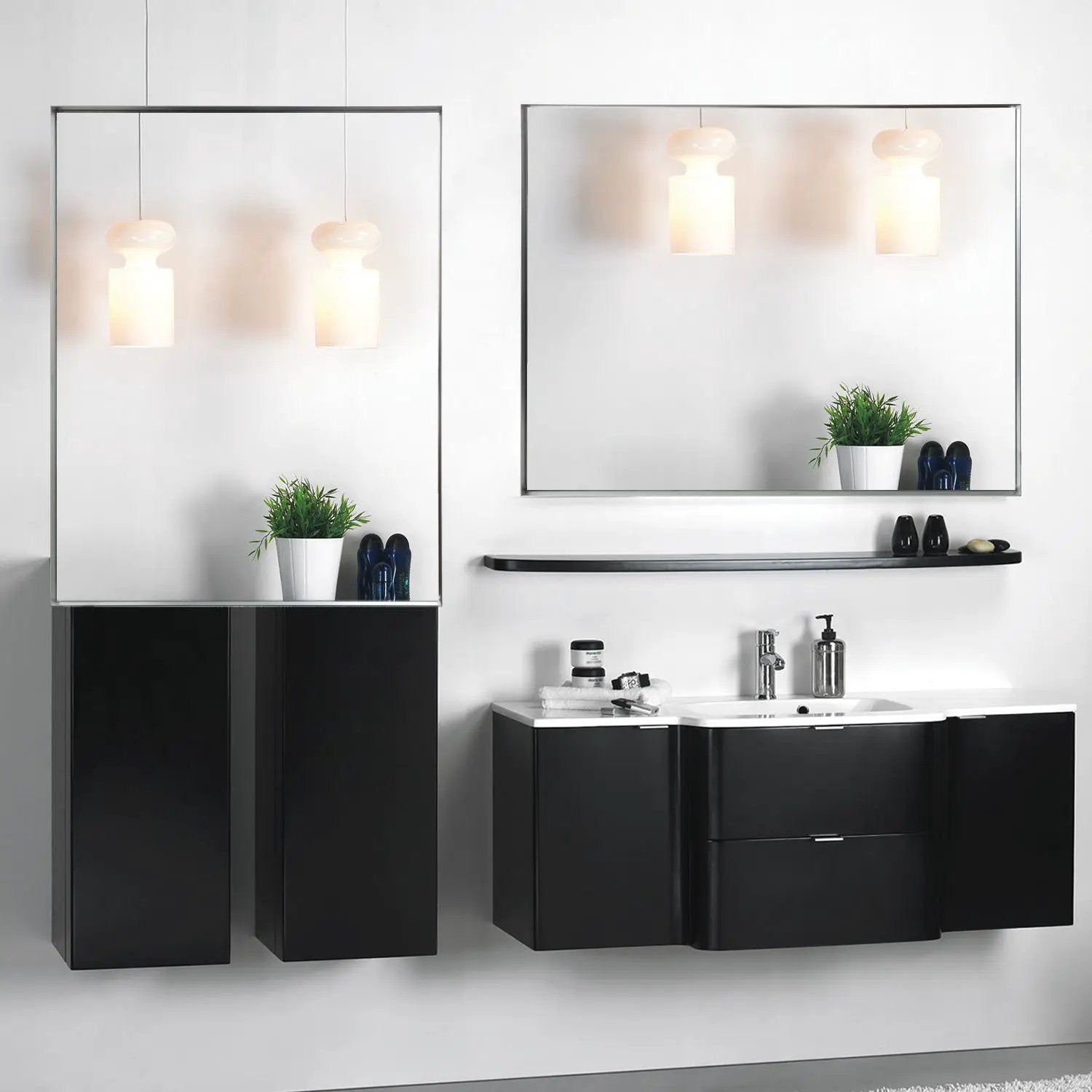 40X30" Silver Rectangular Wall-Mounted Beveled Bathroom Mirror, Square Angle Metal Frame Wall Mounted Bathroom Mirrors For Wall (Horizontal & Vertical) - Silver by Unique Piece Furniture