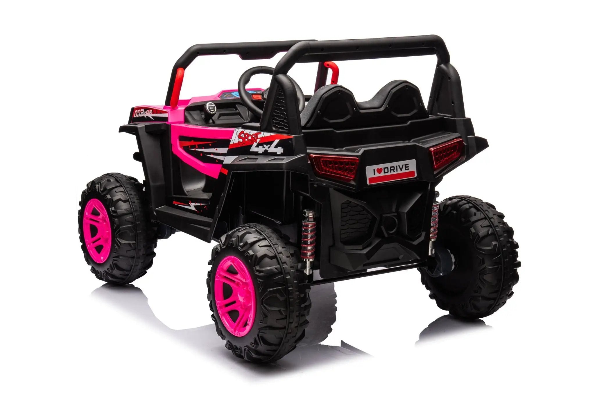 12V7A*1 30W*4 Four-Wheel Drive Seat One Button Start, Forward And Backward, High And Low Speed, Music, Front Light, Power Display, Two Doors Can Open, 2.4G R / C, Seat Belt Four Wheel Absorber by HouseOfZazla