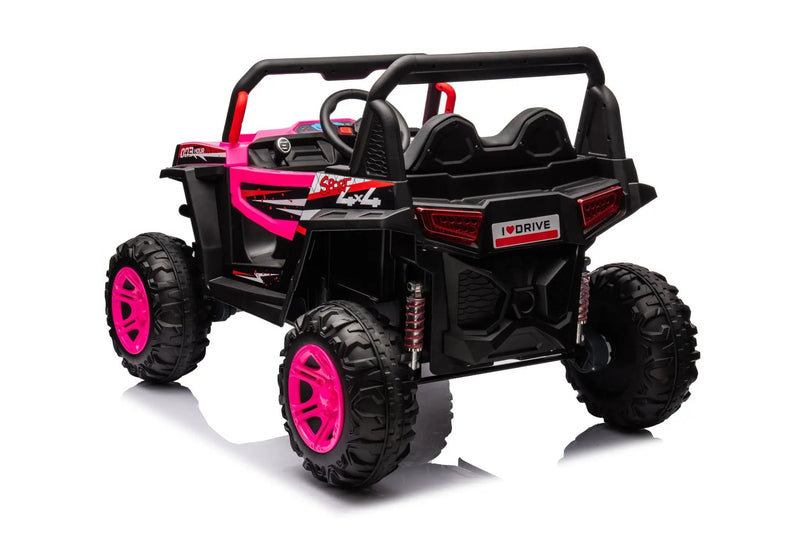 12V7A*1 30W*4 Four-Wheel Drive Seat One Button Start, Forward And Backward, High And Low Speed, Music, Front Light, Power Display, Two Doors Can Open, 2.4G R / C, Seat Belt Four Wheel Absorber by HouseOfZazla