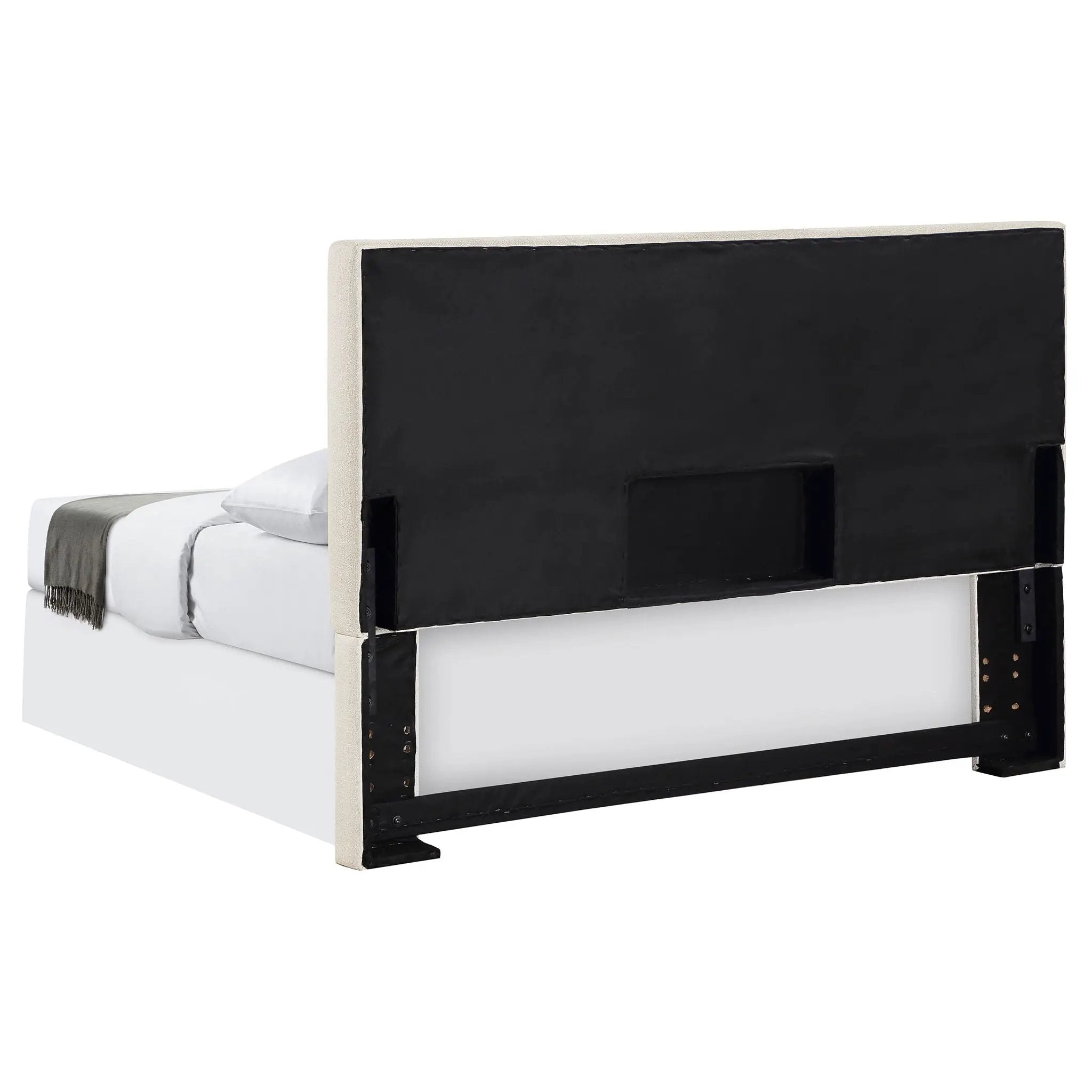 Pirro Upholstered Queen or Full Panel Headboard Sand by Unique Piece Furniture