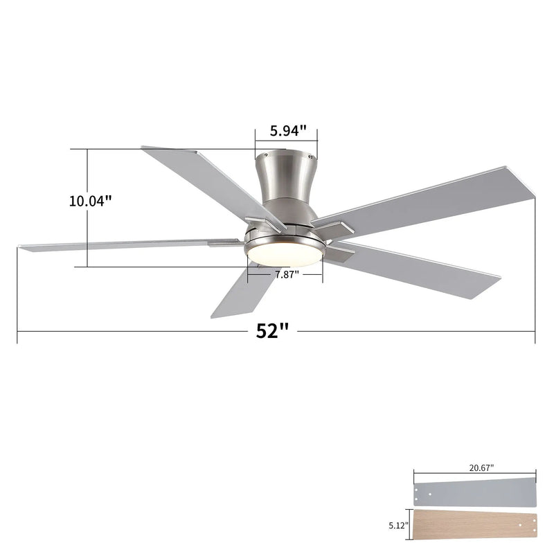 Reversible Quiet Motor Ceiling Fan Light With ABS Blades by HouseOfZazla