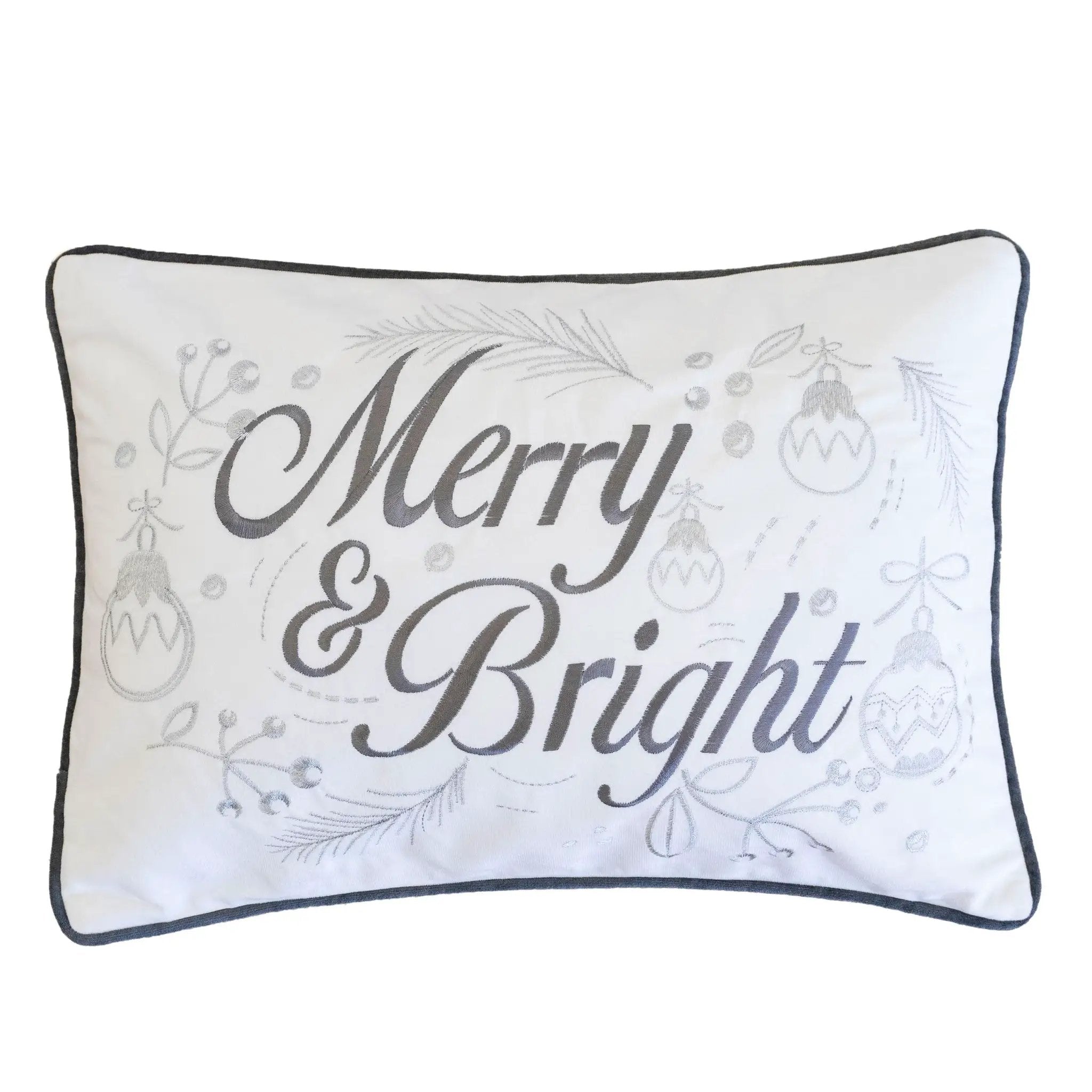 Merry & Bright Christmas Throw Pillow by HouseOfZazla