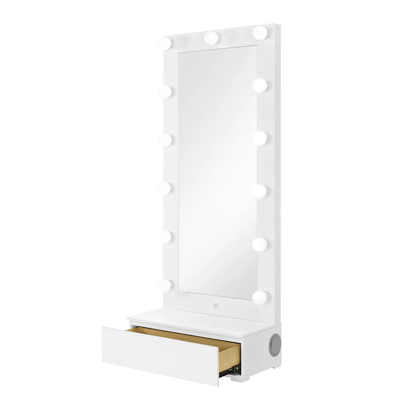 Elisa - Narrow Tall Mirror With Speaker And Drawer by HouseOfZazla