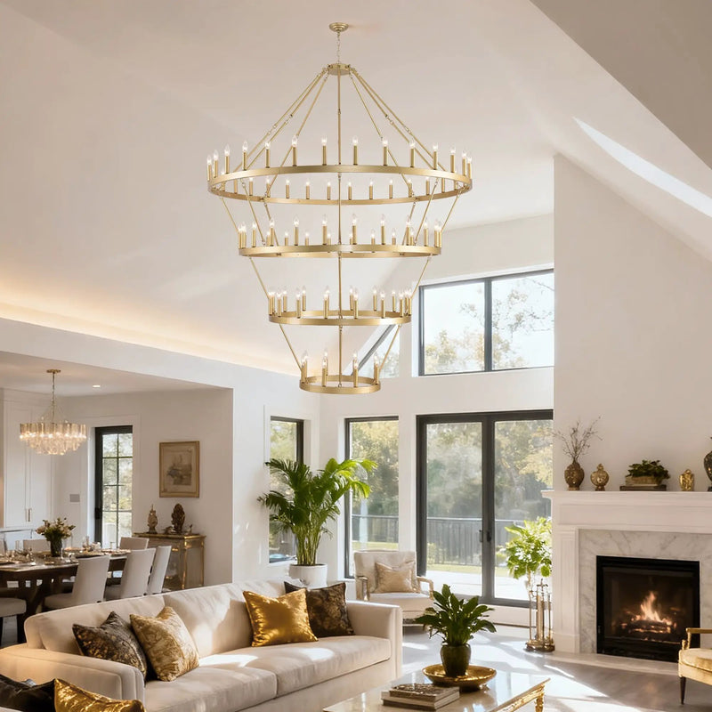 70.87 Inch 3-Tier Wagon Wheel Chandelier by HouseOfZazla