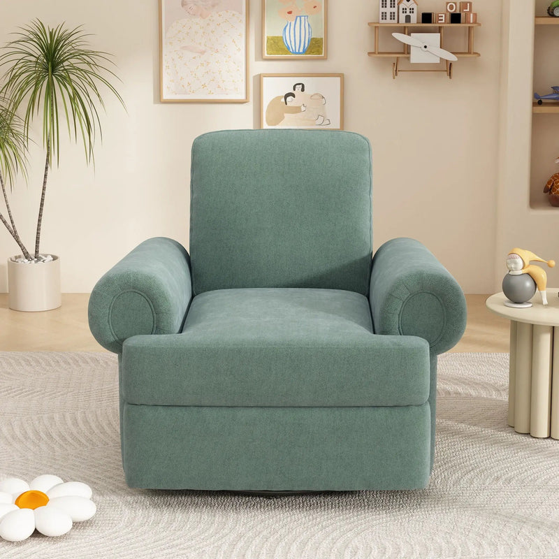Manual Swivel Recliner Rocker Chair With Adjustable Backrest by Unique Piece Furniture