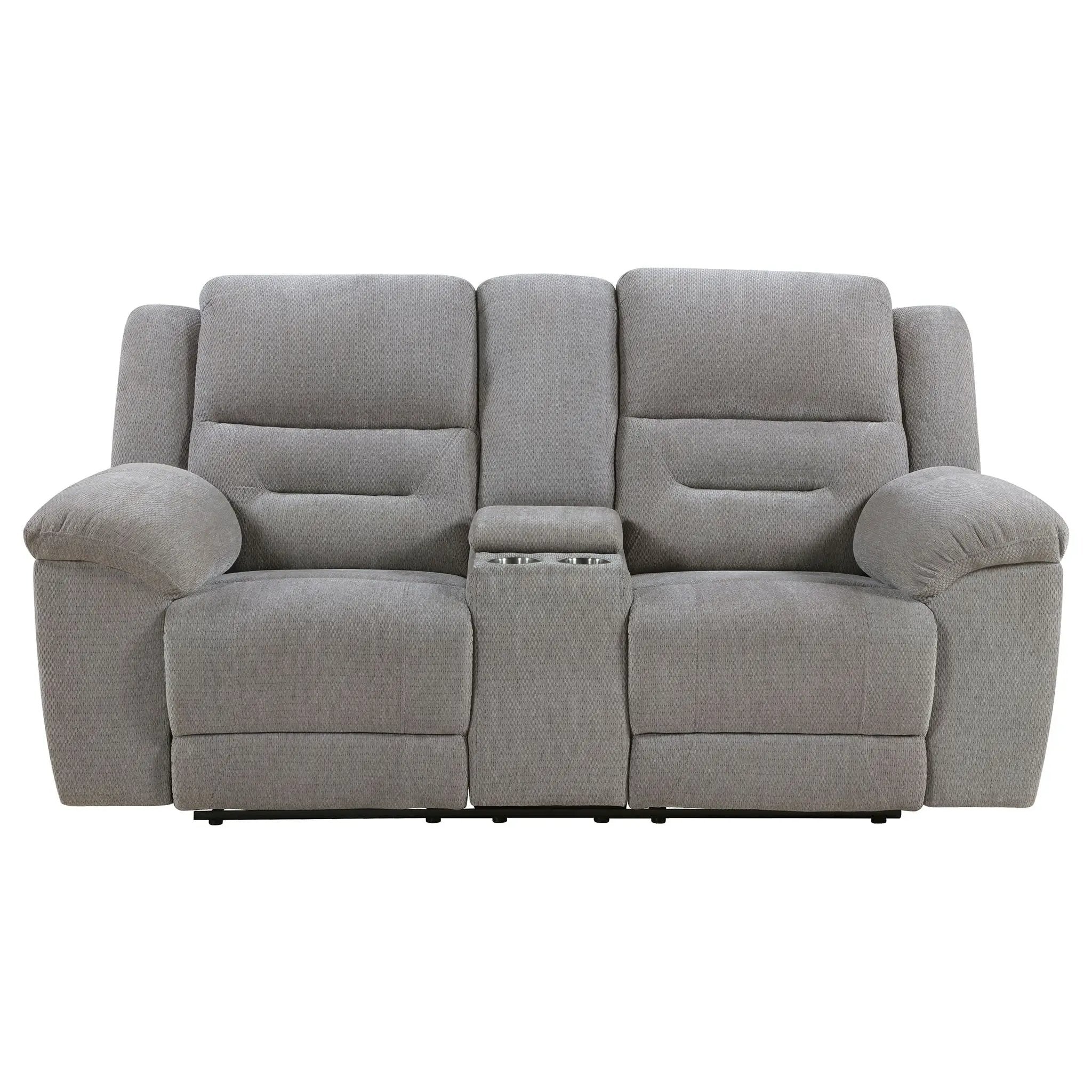 Gilson Chenille Upholstered Reclining Loveseat Grey by Unique Piece Furniture