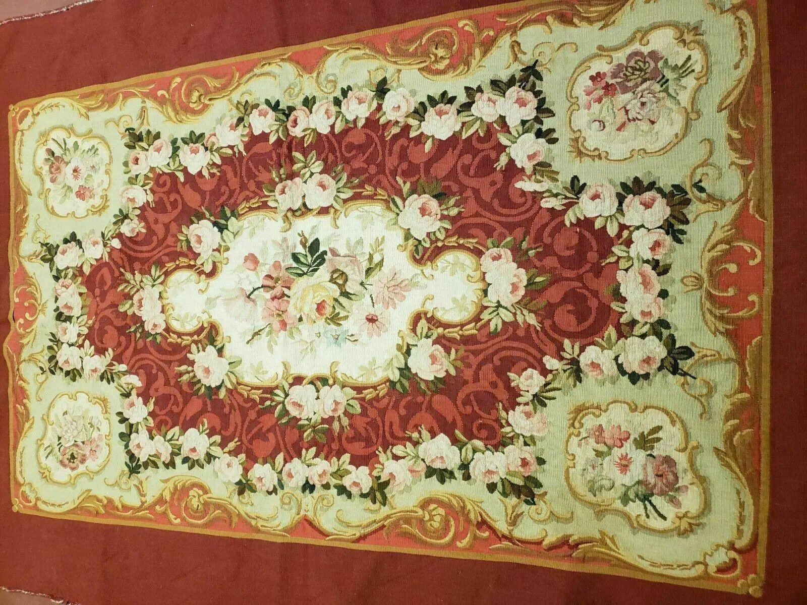 3' X 5' Antique Handmade French Aubusson Weave Savonnerie Needlepoint Rug Nice by Jewel Rugs