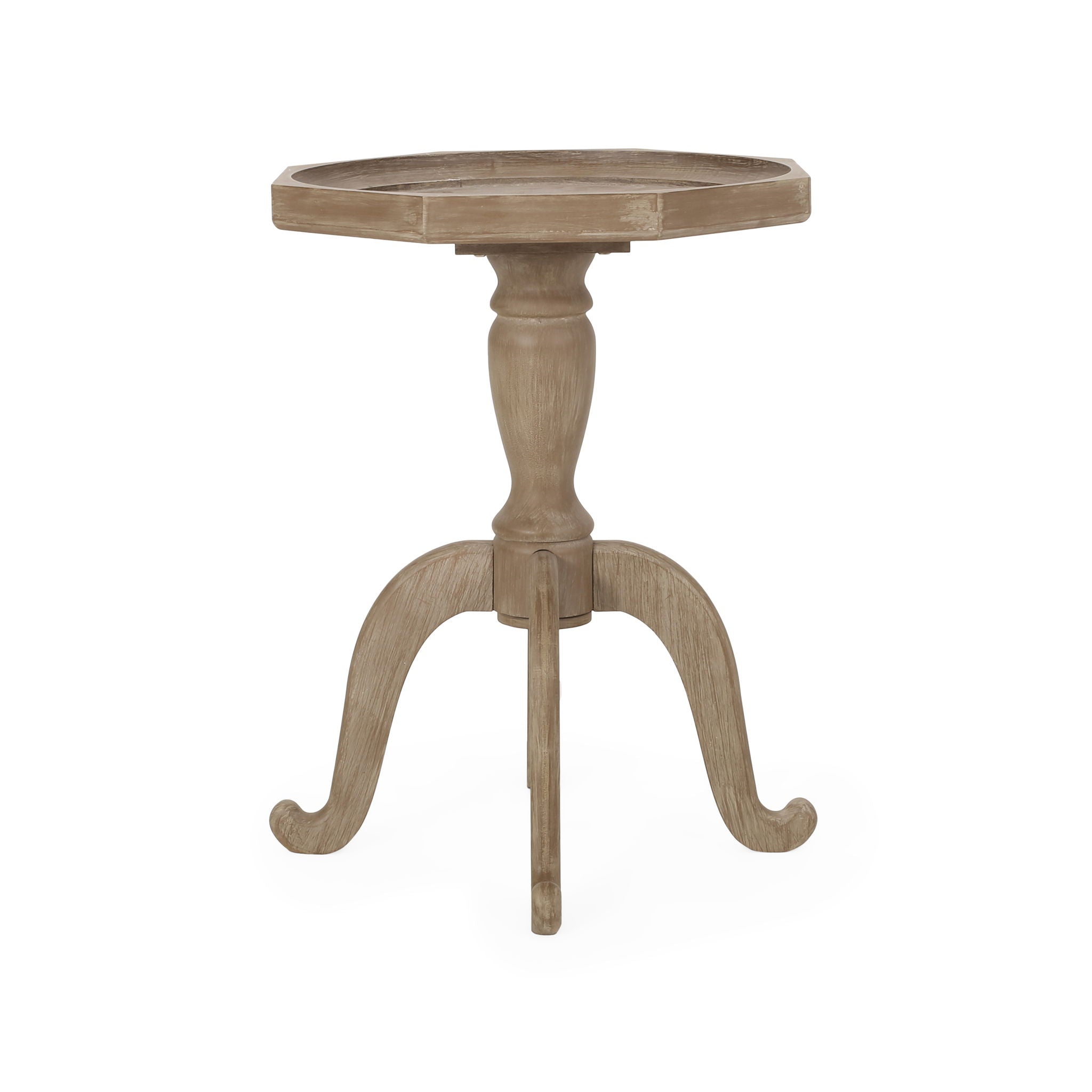French Country Accent Table With Spider Leg Design - Natural / White by HouseOfZazla