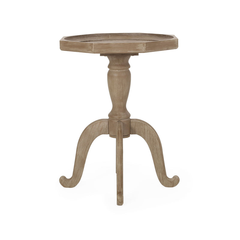 French Country Accent Table With Spider Leg Design - Natural / White by HouseOfZazla