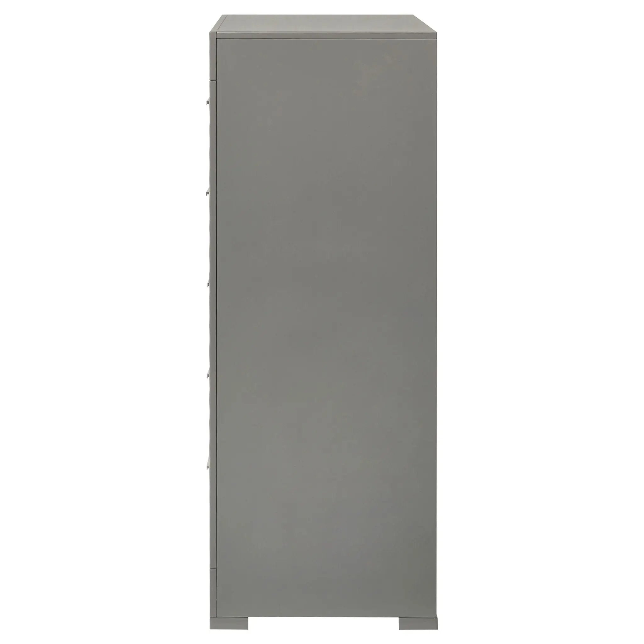 Ives 5-drawer Bedroom Chest of Drawers Grey High Gloss by Unique Piece Furniture