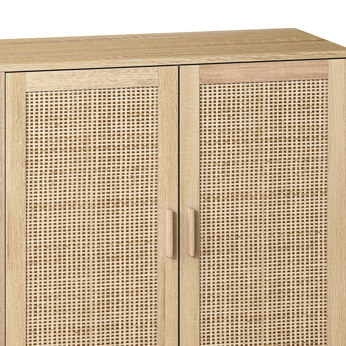 Elegant and Functional 4-Door Rattan Decorative Storage Cabinet, photo 9 of 10