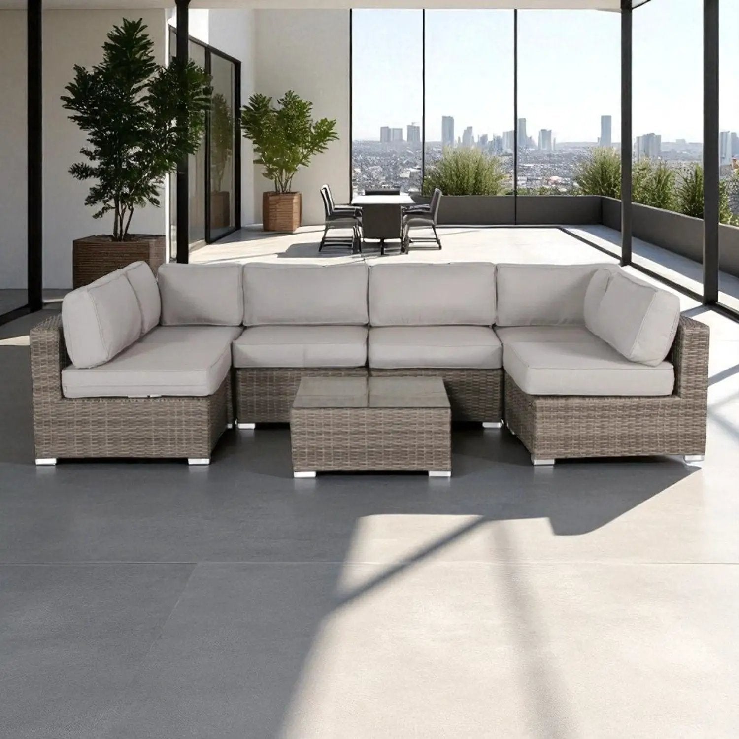 Outdoor Wicker Seating Group With Cushions by Unique Piece Furniture