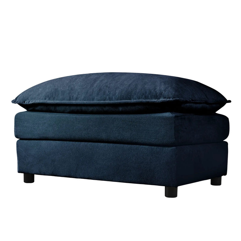 Oversized Chair With Movable Ottoman, Soft Upholstered Lounge Chair