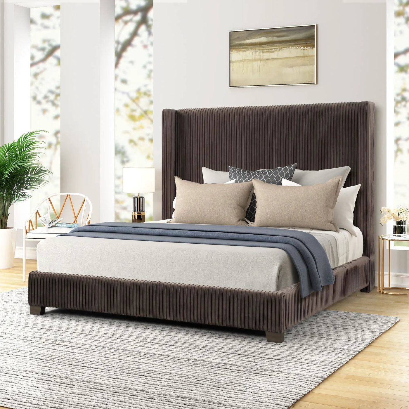 Upholstered Bed, Space-Saving Design by HouseOfZazla