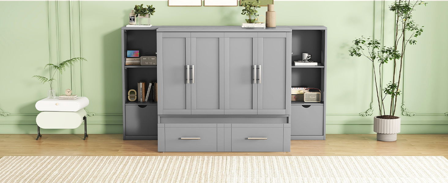 Murphy Bed With Shelves, Drawers And USB Ports by HouseOfZazla