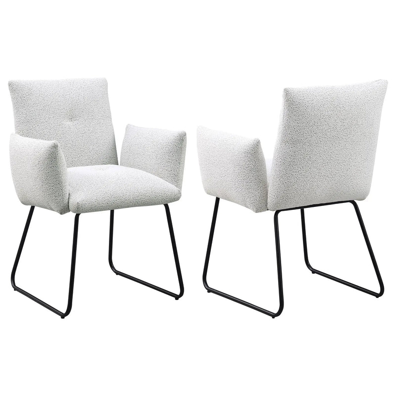 Donica - Upholstered Dining Arm Chair (Set of 2) - Light Gray by HouseOfZazla