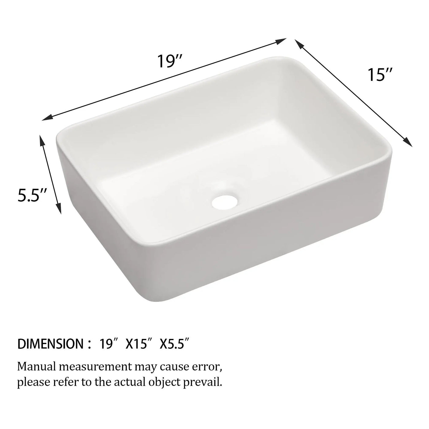 Modern European Design Ceramic Rectangular Vessel Bathroom Sink by HouseOfZazla