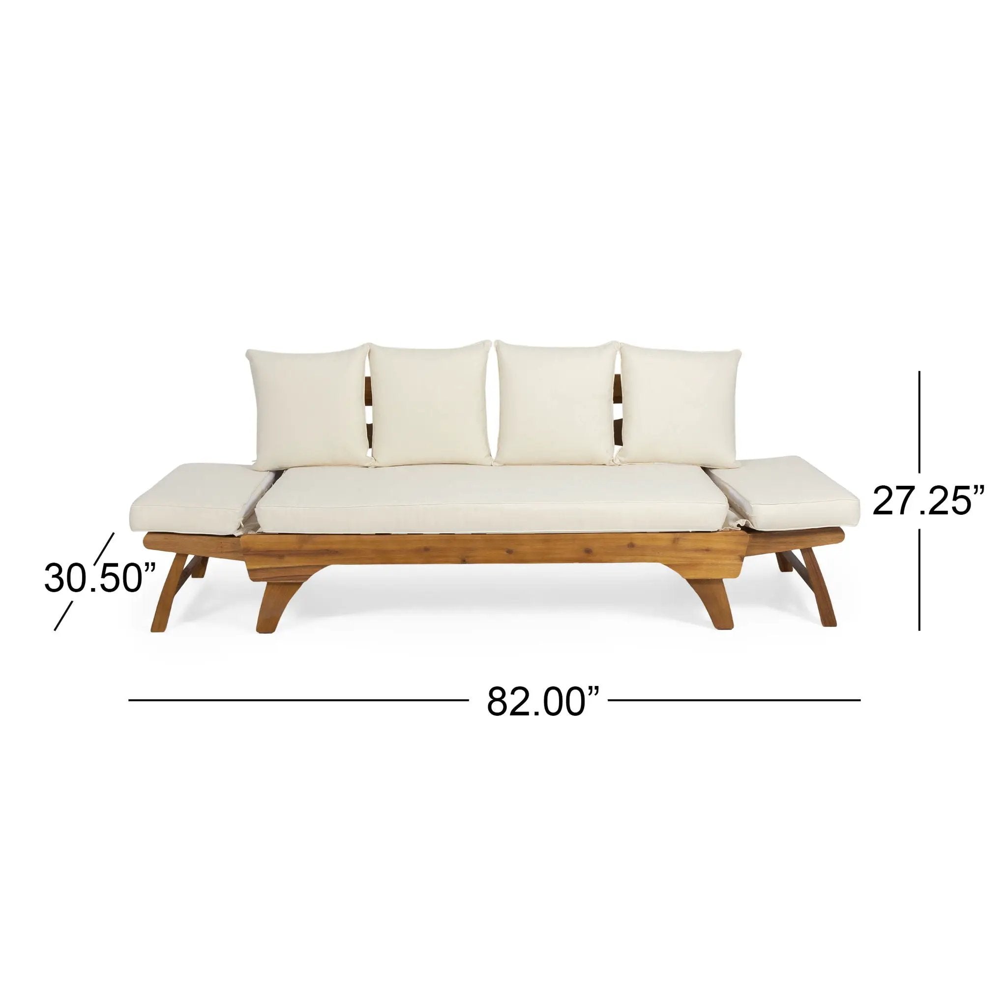 Outdoor Acacia Wood Expandable Daybed With Cushions by HouseOfZazla
