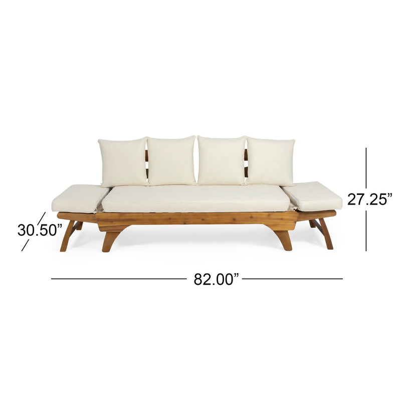 Outdoor Acacia Wood Expandable Daybed With Cushions by HouseOfZazla