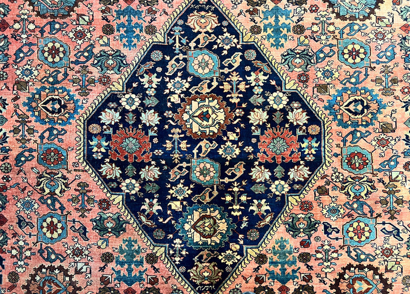 Rare Persian Sarouk Farahan Rug 9x15 – Antique Wool Carpet, Signed By Master Weaver by Jewel Rugs