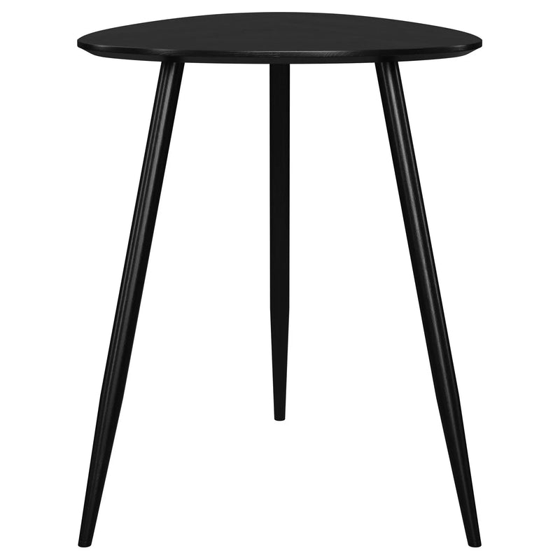 Odessa Triangular Solid Wood End Table Black by Unique Piece Furniture