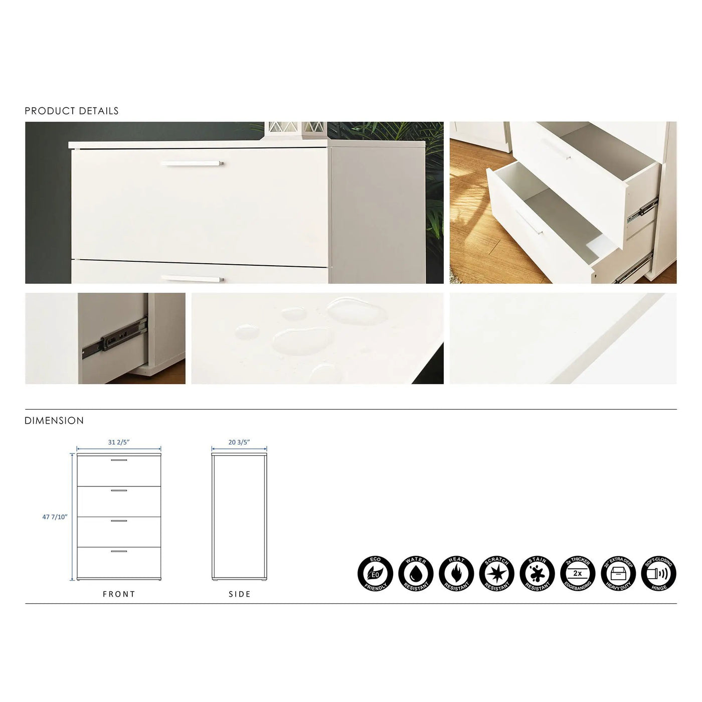 Oliver - Farmhouse Jumbo Chest With 4 Drawer Storage by HouseOfZazla