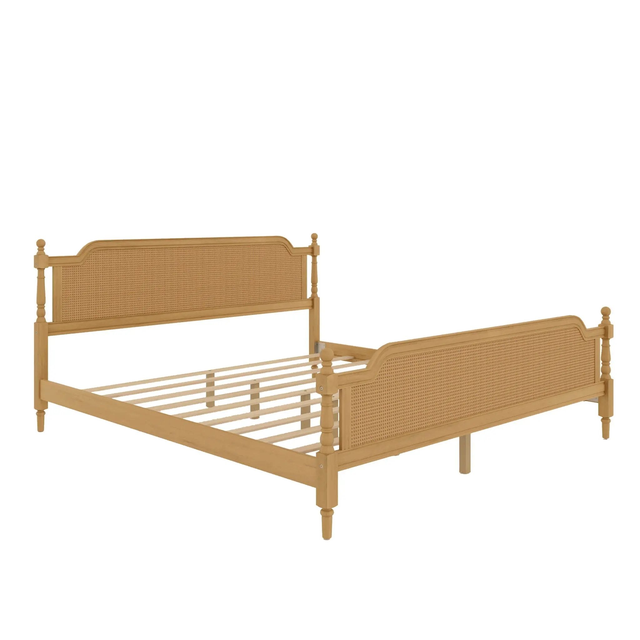 Traditional Style Rattan Bed Frame, No Box Spring Needed by Unique Piece Furniture