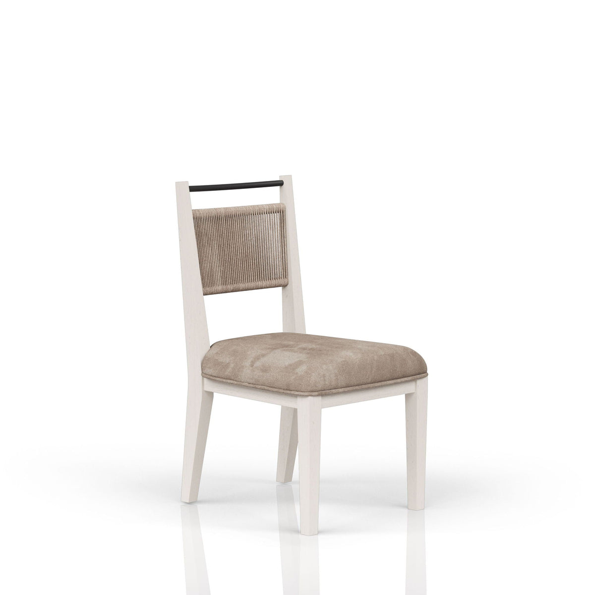 Rope Back Dining Chair with Solid Wood Frame - Beige / Carmel, photo 6 of 7