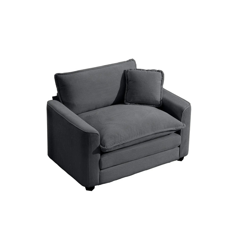 Modern Classic Fabric Single Chair Deep Seat Sofa With Pillow by Unique Piece Furniture