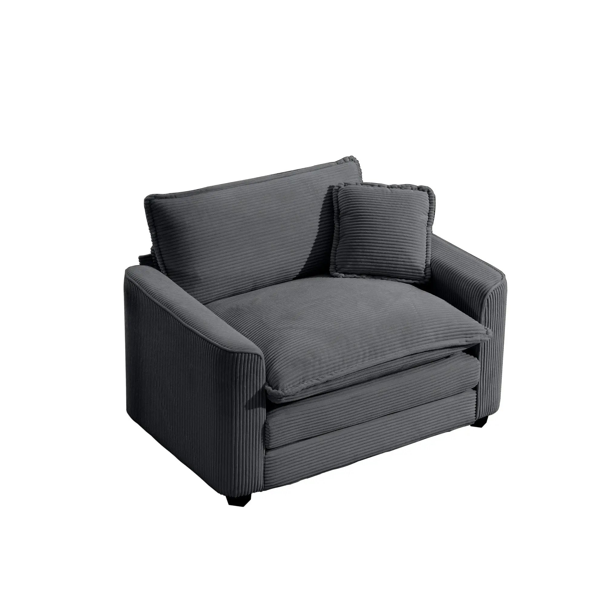Modern Classic Fabric Single Chair Deep Seat Sofa With Pillow by HouseOfZazla