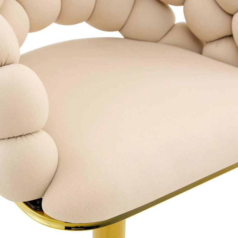 Puffy Bubble Chair, Ball Chain (Set of 2) - Beige / Gold by HouseOfZazla