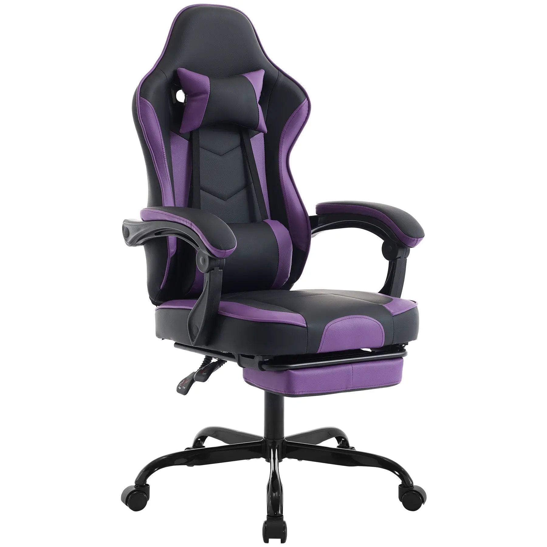Gaming Chair with Footrest and Massage Lumbar Support by HouseOfZazla