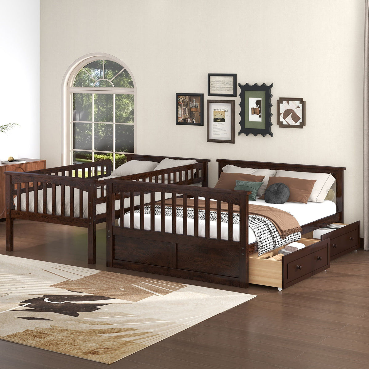 Convertible Storage Bunk Bed with Drawers - Twin Over Full, photo 35 of 40