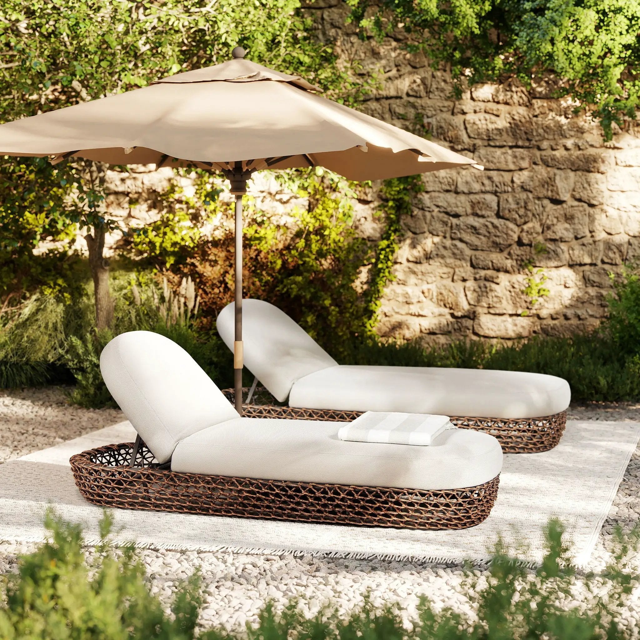 Willow - Sunbrella Upholstered Patio Lounger by HouseOfZazla