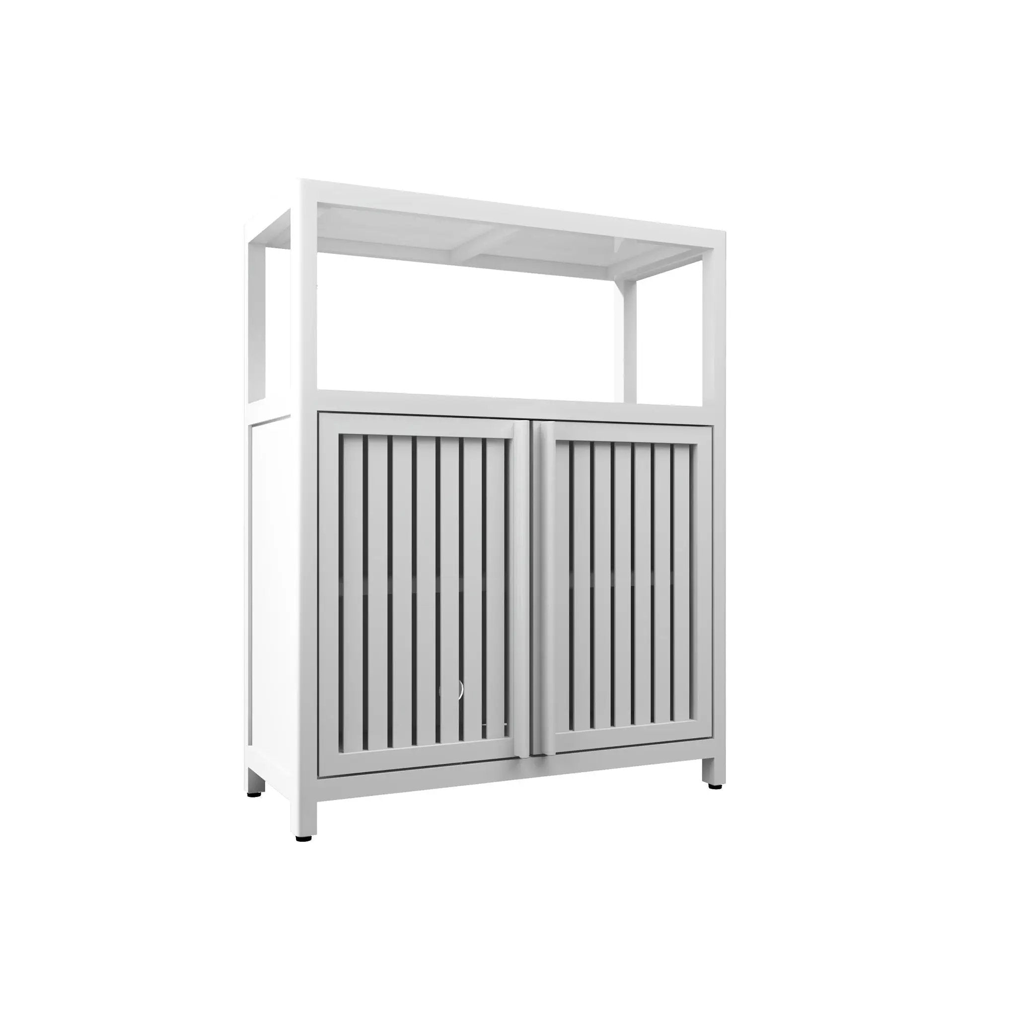 Bamboo Large Capacity Storage Cabinet With Shelves For Bathroom And Living Room - White by Unique Piece Furniture