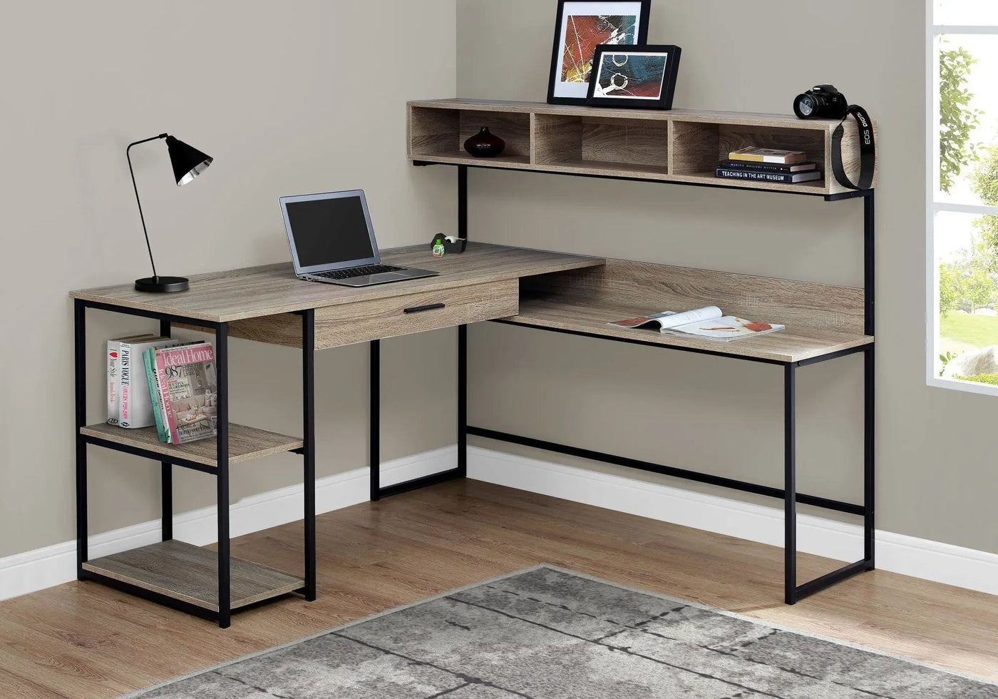 L-Shaped Corner Computer Desk with Storage Drawers by HouseOfZazla