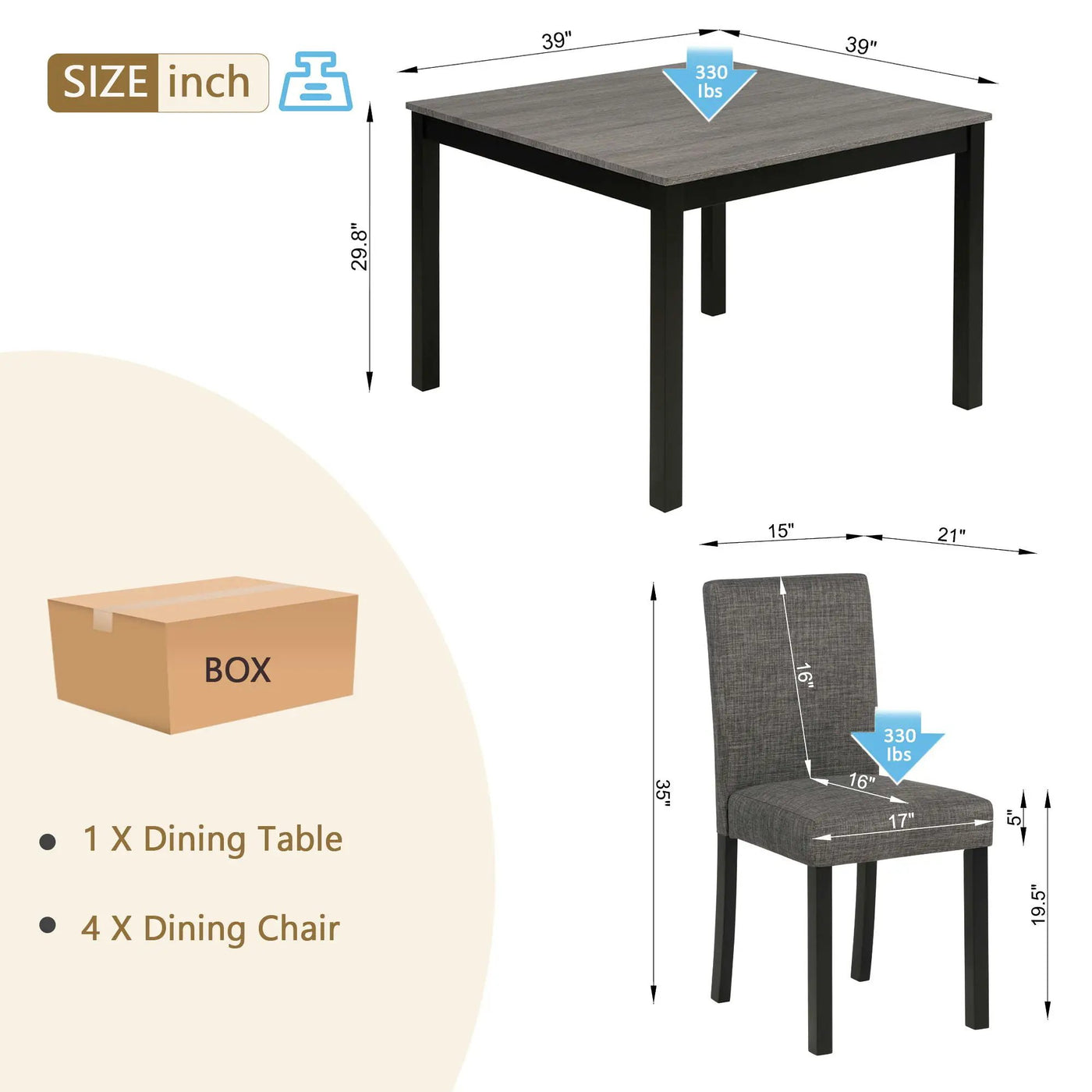 Modern Dining Table Set With Upholstered Chairs For Dining Room by HouseOfZazla