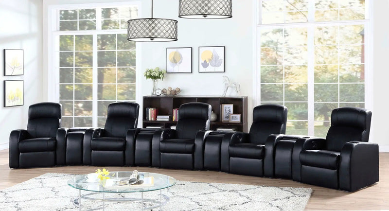 Cyrus Upholstered Home Theater Storage Wedge Console Black by Unique Piece Furniture